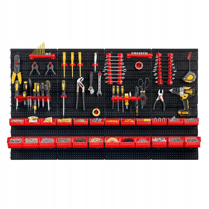 Fali szerszámtartó panel, Humberg HM-580, fekete/piros – 13. kép