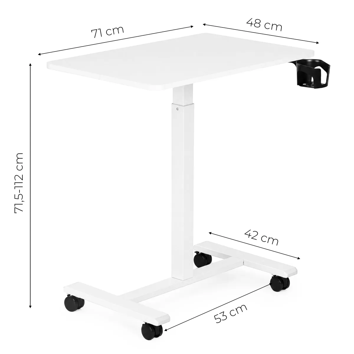 Laptopasztal, ModernHome JNI-PN01-5-5, fehér – 4. kép Laptopasztal, ModernHome JNI-PN01-5-5, fehér – 4. kép