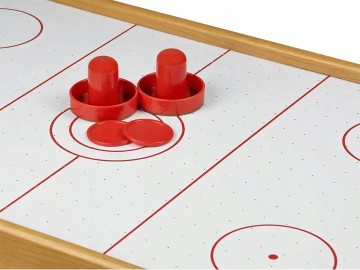 Léghoki asztal, Neo-Sport NS-426 Air Hockey, fehér – 5. kép Léghoki asztal ütőkkel és korongokkal