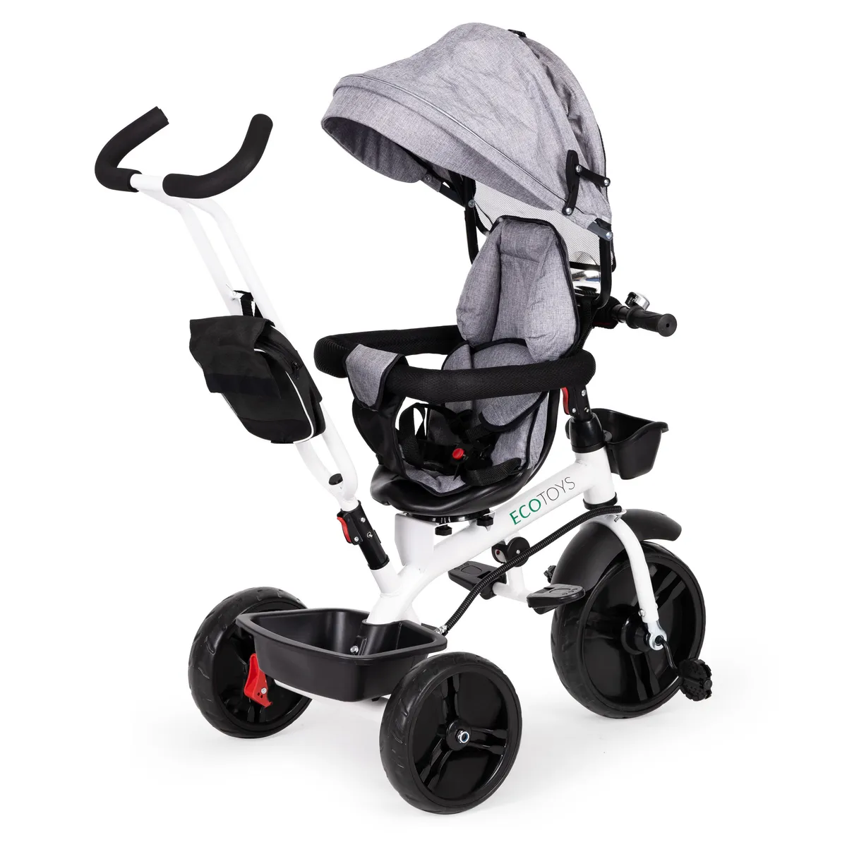 Háromkerekű tricikli, ECOTOYS JM-322, szürke – 6. kép Háromkerekű tricikli, ECOTOYS JM-322, szürke – 6. kép