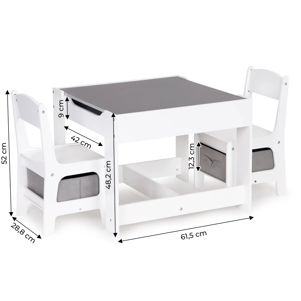 Gyerek asztal és szék szett, ECOTOYS ZCF-01, 1 db asztal + 2 db szék – 6. kép