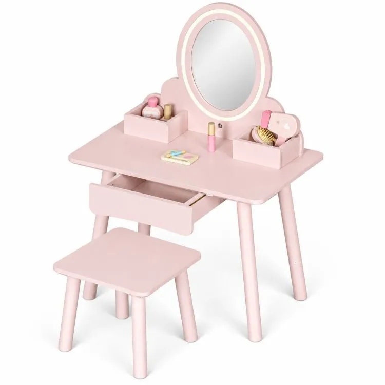 Gyerek fésülködőasztal, ECOTOYS TL106008, rózsaszín – 7. kép