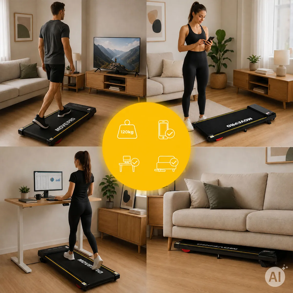 Futópad, MOVEPRO TH-WP200, 38,5 × 90 cm felület – 2. kép