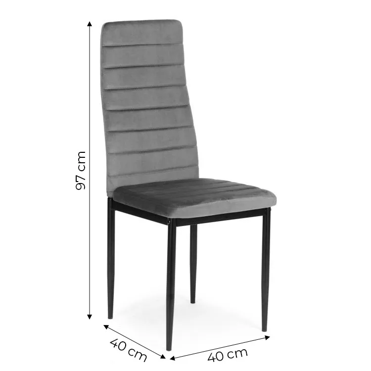 Étkezőszék, Mebelki24 VELVET4SZARY4, 4 db – 5. kép