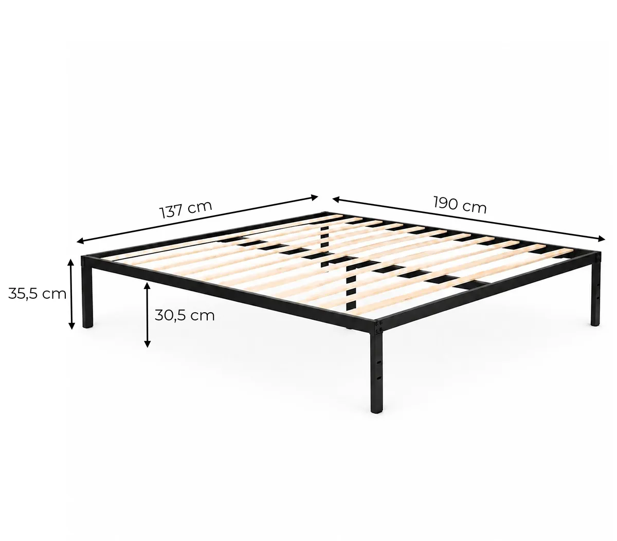 Fém ágykeret, ModernHome GIC-BF03, 135 x 190 cm – 4. kép