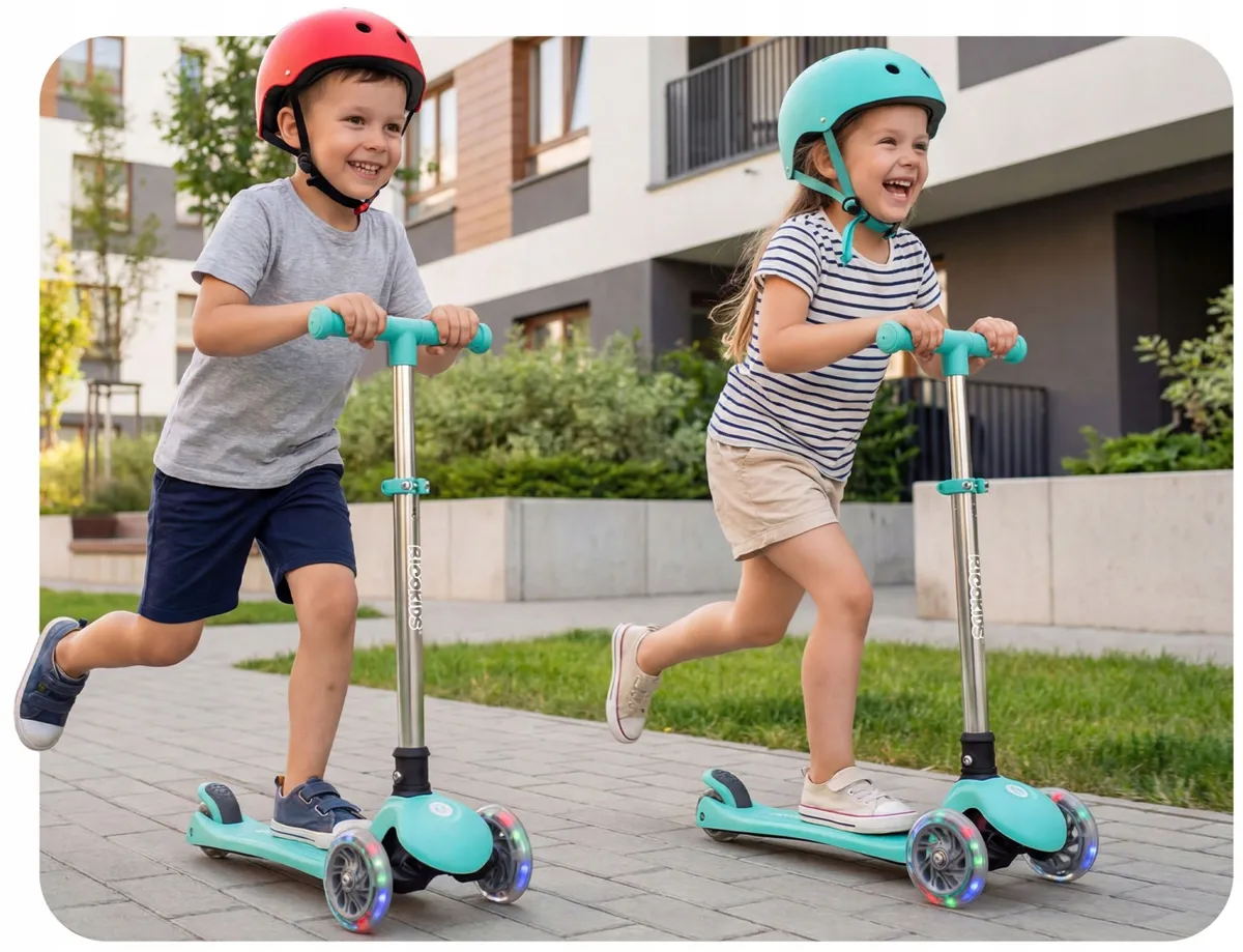 Háromkerekű roller, Ricokids Glow, türkiz – 10. kép