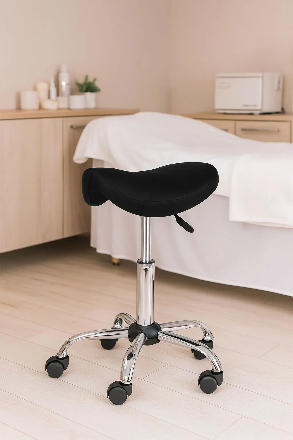 Kozmetikai szék, ModernHome BC004-BC, fekete – 2. kép