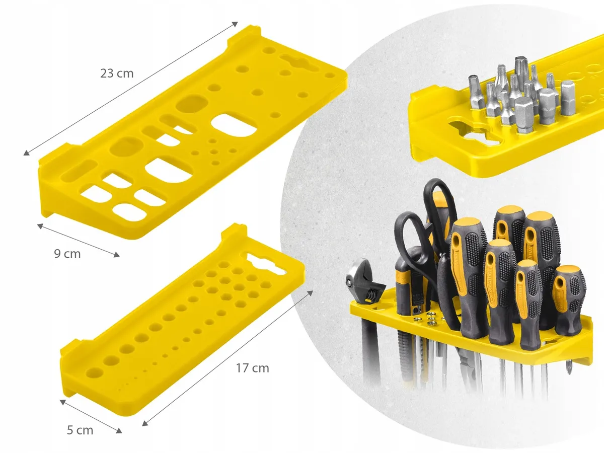 Fali szerszámtartó panel, Humberg HM-580, fekete/sárga – 7. kép