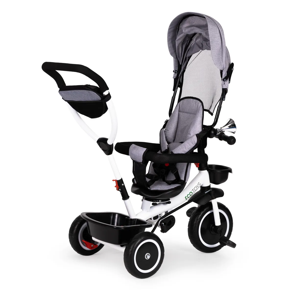Háromkerekű tricikli, ECOTOYS YM-BT-2, szürke – 3. kép