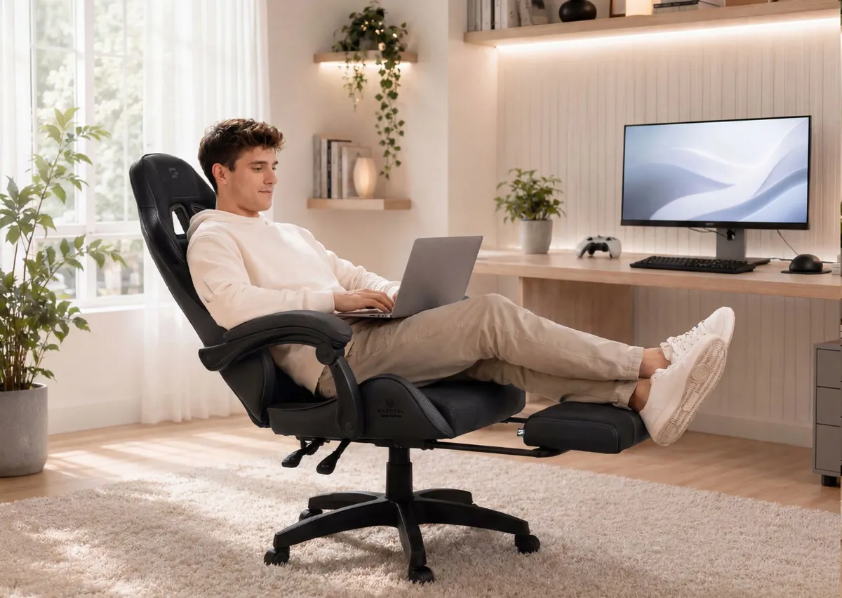 Gamer szék, Sofotel Lokar, fekete – 3. kép Ergonomikus háttámla