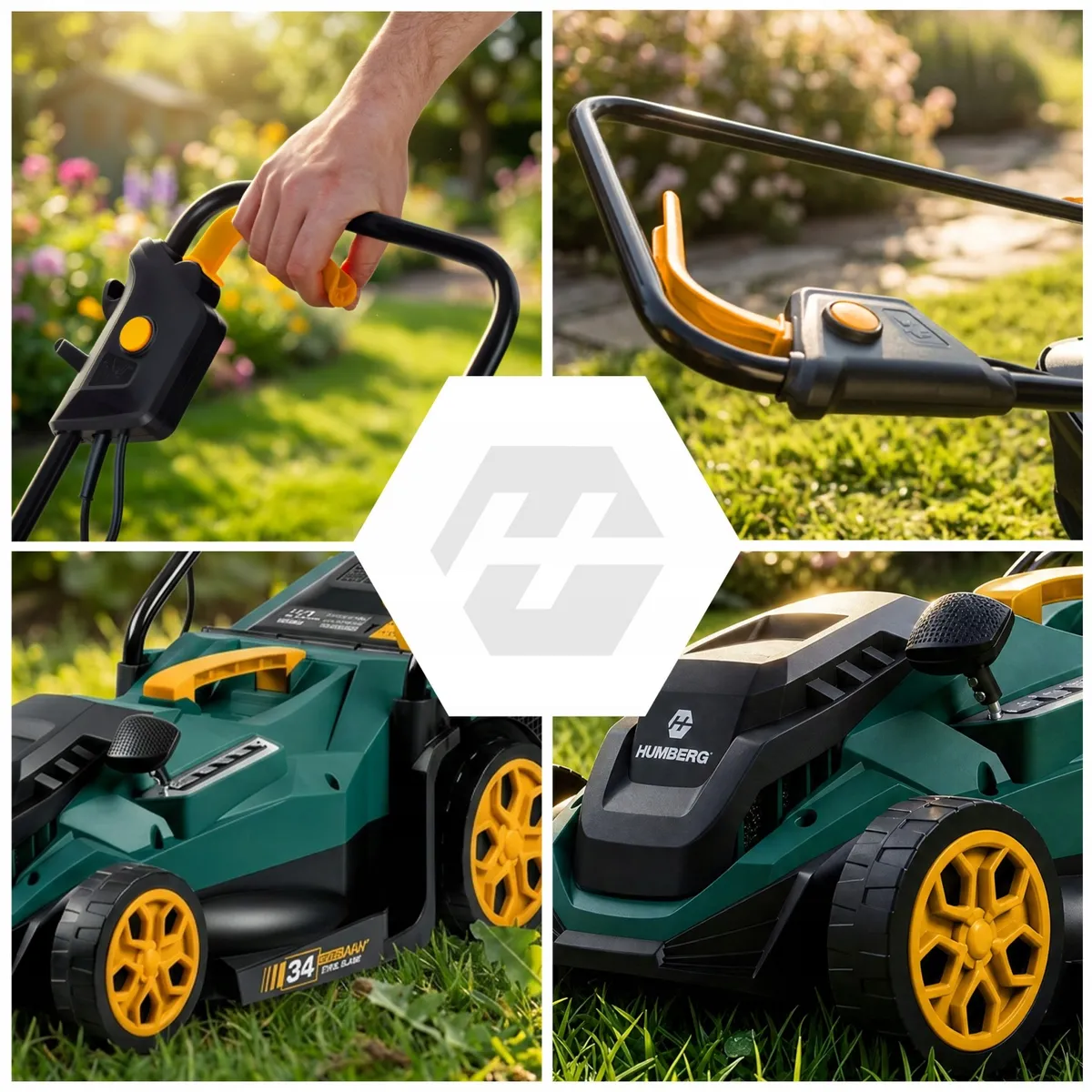 Elektromos fűnyíró, Humberg HM-612, zöld/fekete – 11. kép