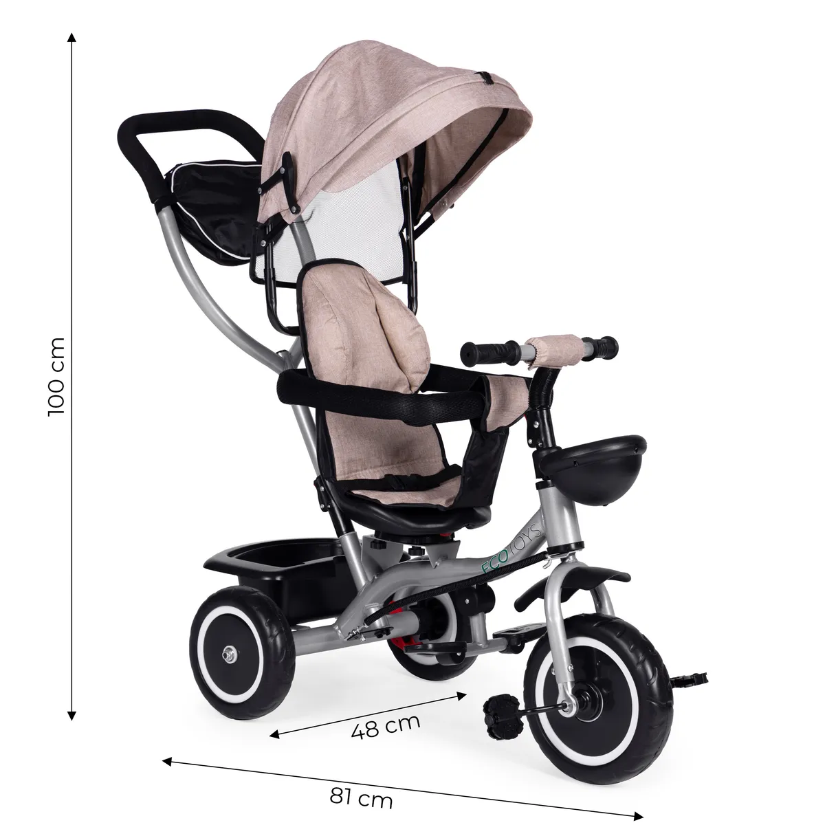 Háromkerekű tricikli, ECOTOYS WQL-066-52, bézs – 6. kép Háromkerekű tricikli, ECOTOYS WQL-066-52, bézs – 6. kép