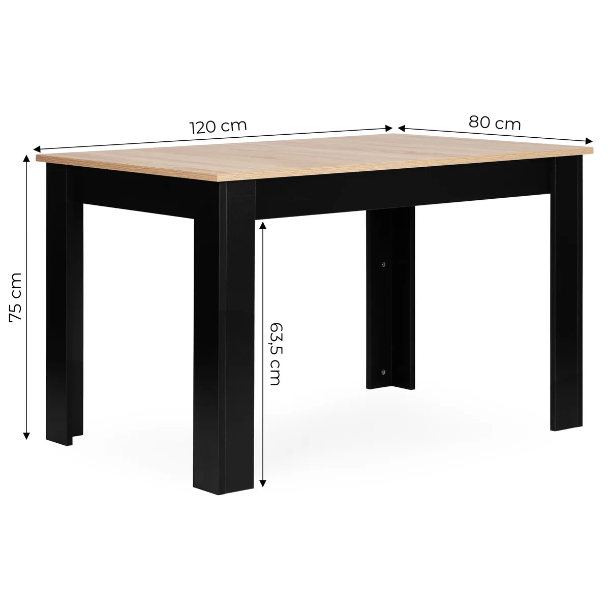 Étkezőasztal, ModernHome TH-KT-16-1, 120 x 80 cm – 4. kép