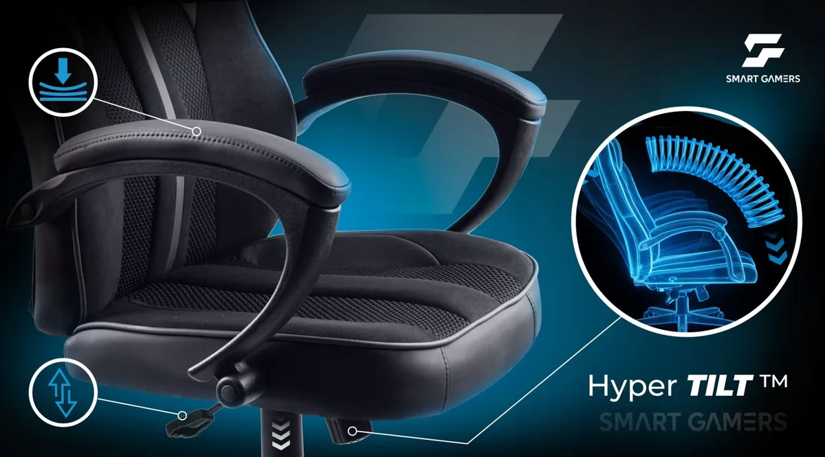 Gamer szék, Sofotel Master, fekete – 10. kép Master gamer szék kényelmes kartámaszokkal