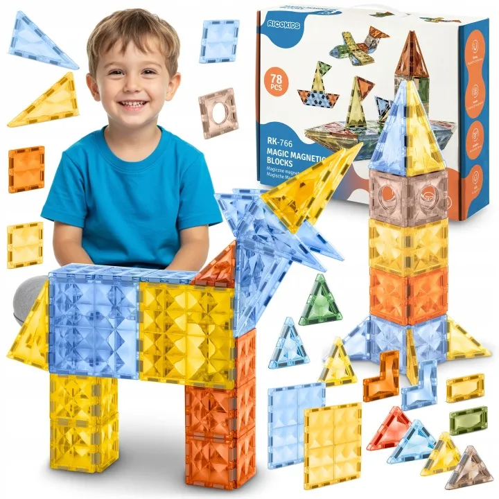 Mágneses játékkészlet, Ricokids RK-766, 78 db – 2. kép