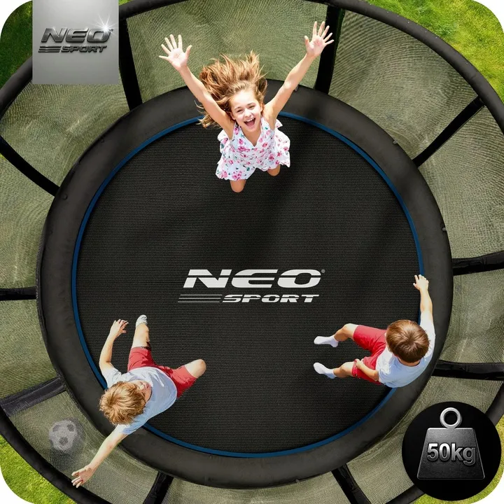 Kerti trambulin, Neo-Sport, fekete/kék – 6. kép