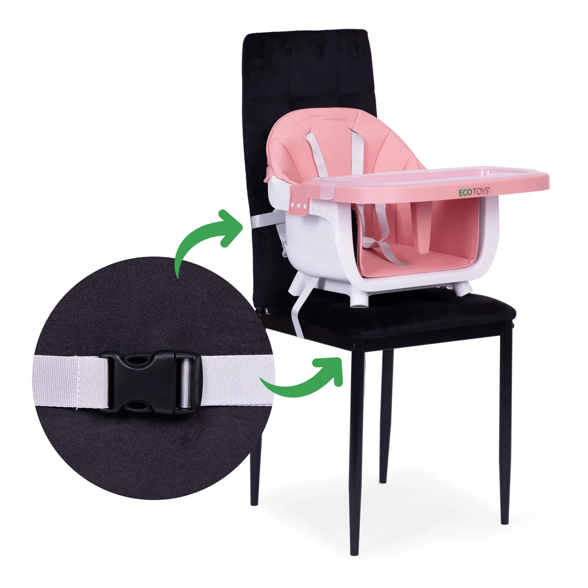Etetőszék, ECOTOYS HC508, rózsaszín – 5. kép