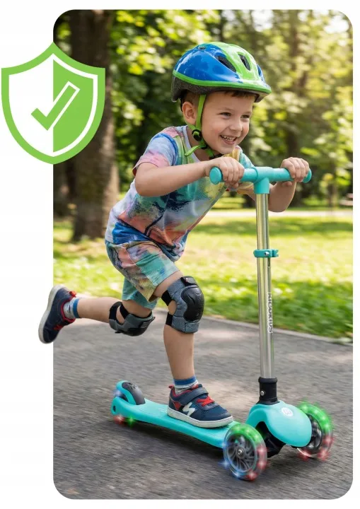 Háromkerekű roller, Ricokids Glow, türkiz – 4. kép
