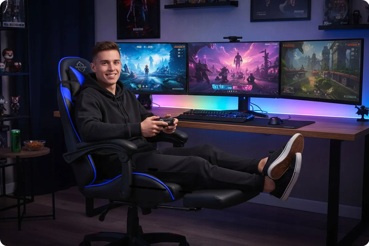 Gamer szék, Sofotel Draknor II, fekete-kék – 13. kép Gamer szék, Sofotel Draknor II, fekete-kék – 13. kép