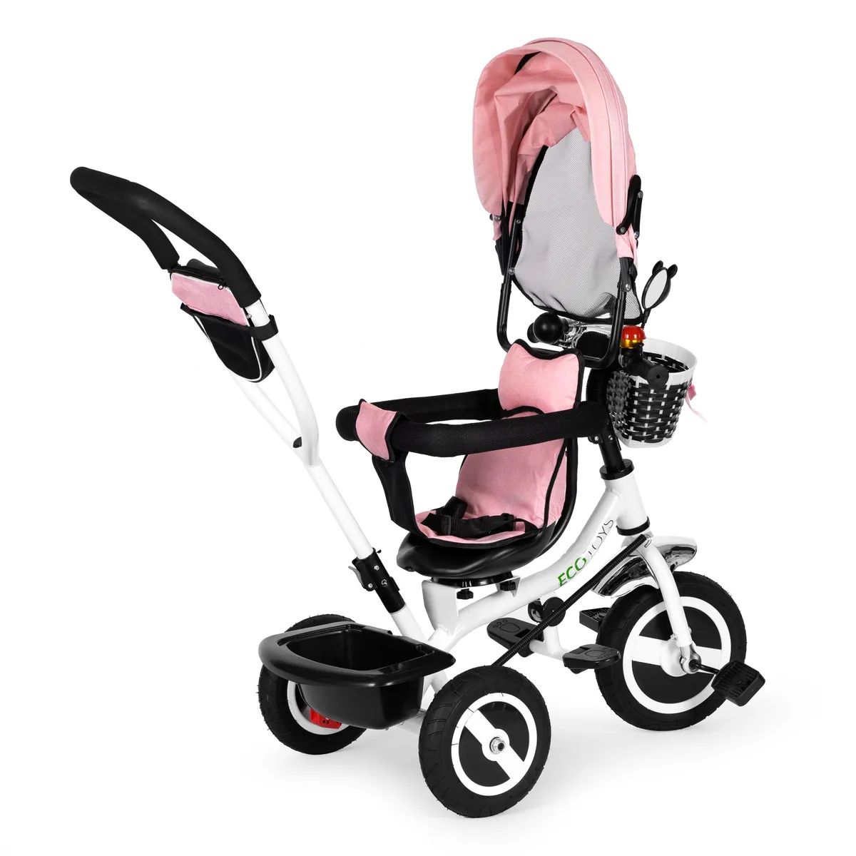 Háromkerekű tricikli, ECOTOYS JM-066-9L, rózsaszín – 5. kép Háromkerekű tricikli, ECOTOYS JM-066-9L, rózsaszín – 5. kép