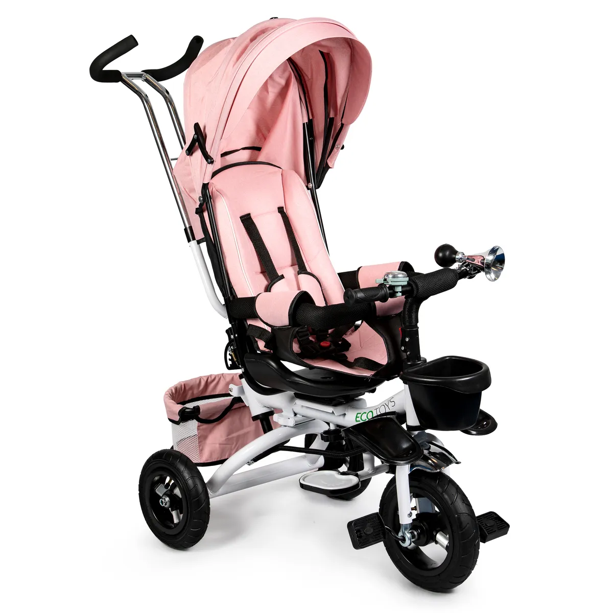 Háromkerekű tricikli, ECOTOYS JM-068-17, rózsaszín – 1. kép