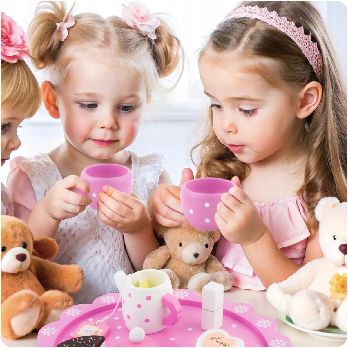 Fa játékkonyha, Ricokids RK-869, fa – 4. kép Fa teáskészlet részletek