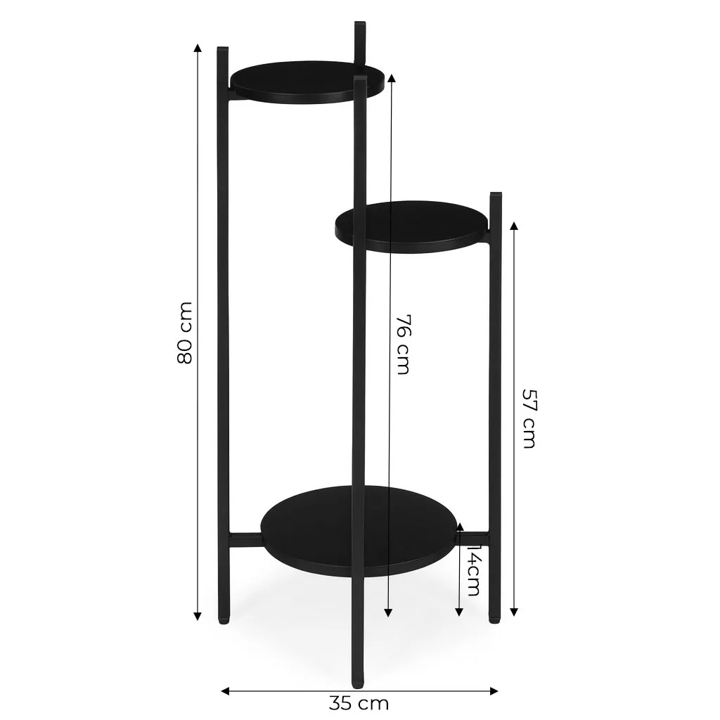 Virágtartó állvány, ModernHome ME-ATS22, fekete – 5. kép Virágtartó állvány, ModernHome ME-ATS22, fekete – 5. kép