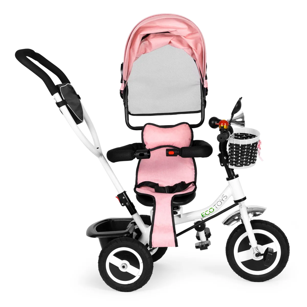 Háromkerekű tricikli, ECOTOYS JM-066-9L, rózsaszín – 6. kép Háromkerekű tricikli, ECOTOYS JM-066-9L, rózsaszín – 6. kép