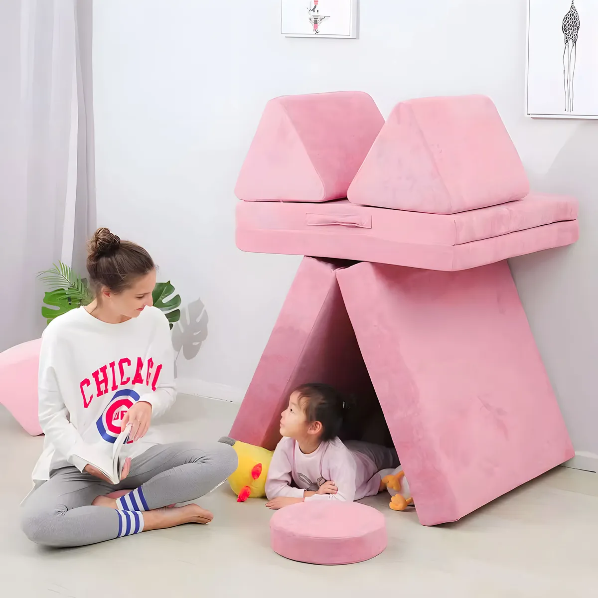 Gyerek moduláris fotel, ECOTOYS TMSRT-14, rózsaszín – 2. kép