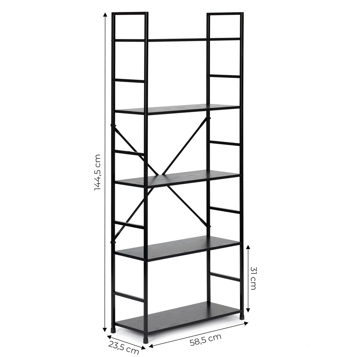 Könyvespolc, ModernHome CWJ6024144LG, 144 x 58,5 x 23,5 cm – 6. kép