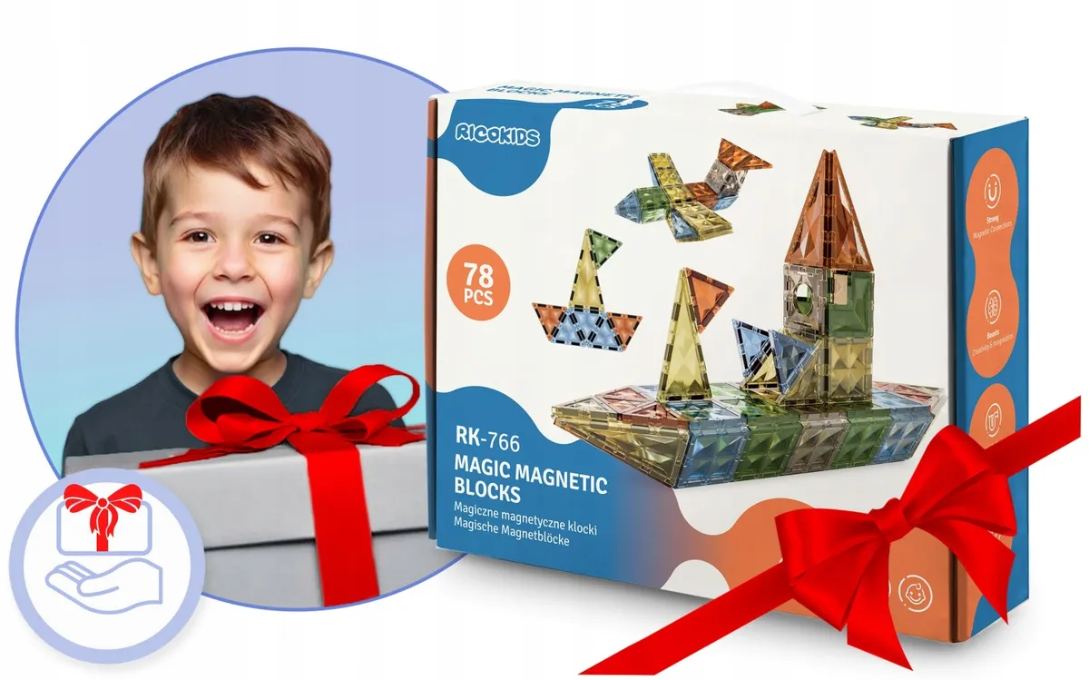 Mágneses játékkészlet, Ricokids RK-766, 78 db – 11. kép
