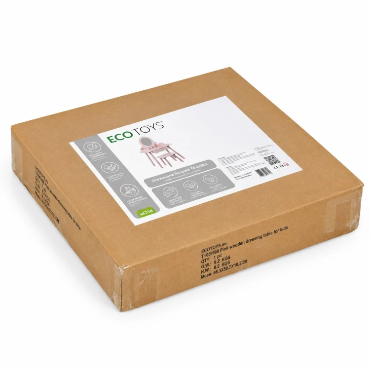 Gyerek fésülködőasztal, ECOTOYS TL106008, rózsaszín – 2. kép