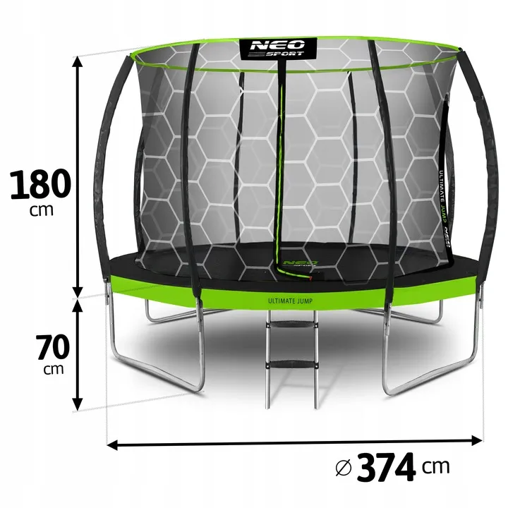 Kerti trambulin, Neo-Sport, fekete/zöld – 3. kép Kerti trambulin, Neo-Sport, fekete/zöld – 3. kép