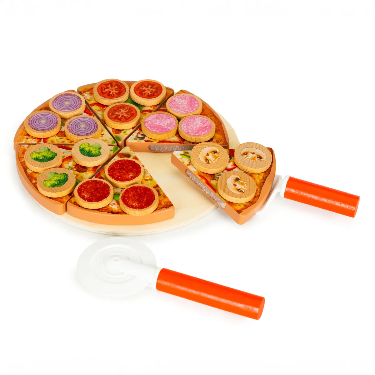 Játék élelmiszerkészlet, ECOTOYS TL733030, vágható pizza – 1. kép