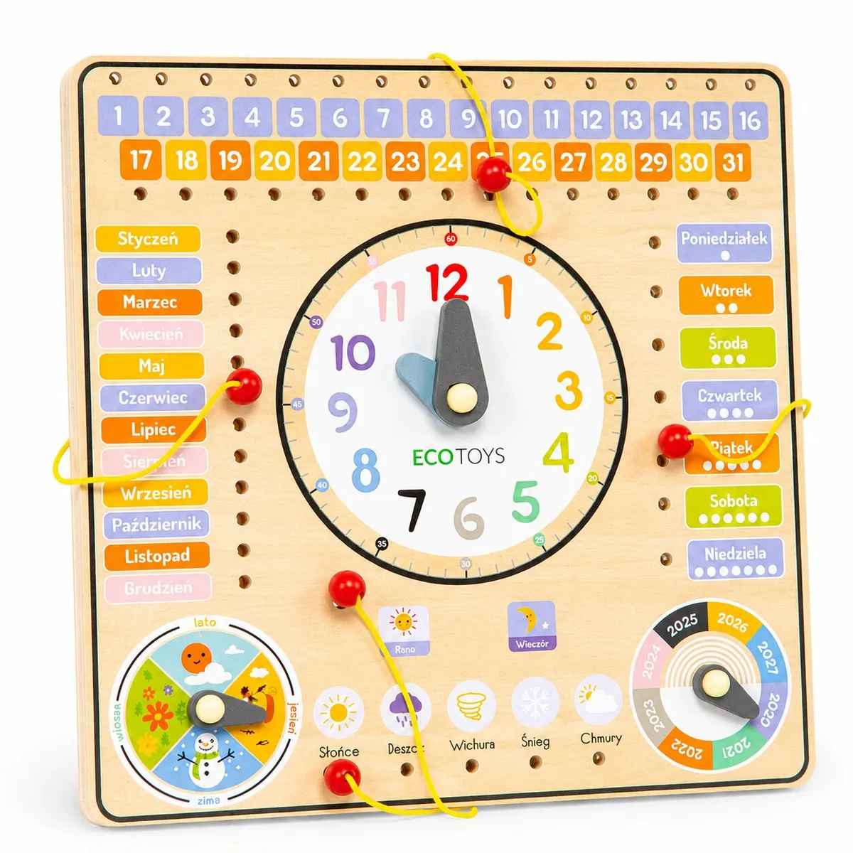 Oktatójáték, ECOTOYS ESC-W-036, Naptár és óra – 1. kép
