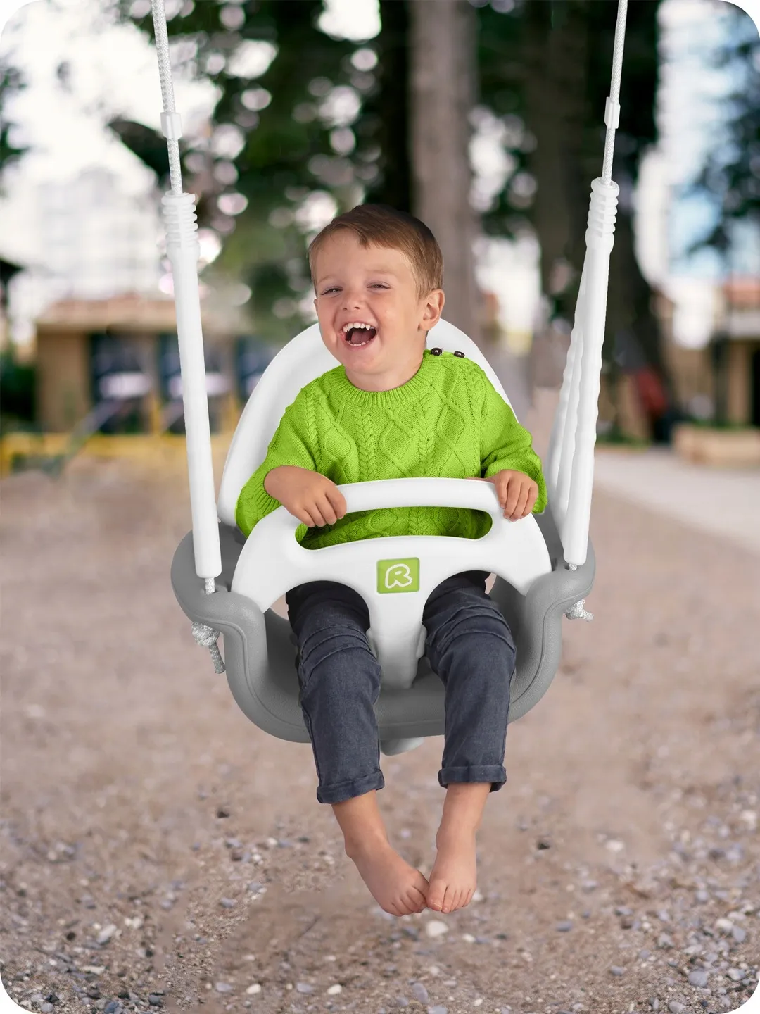 Gyerek hinta, Ricokids, szürke/fehér – 7. kép