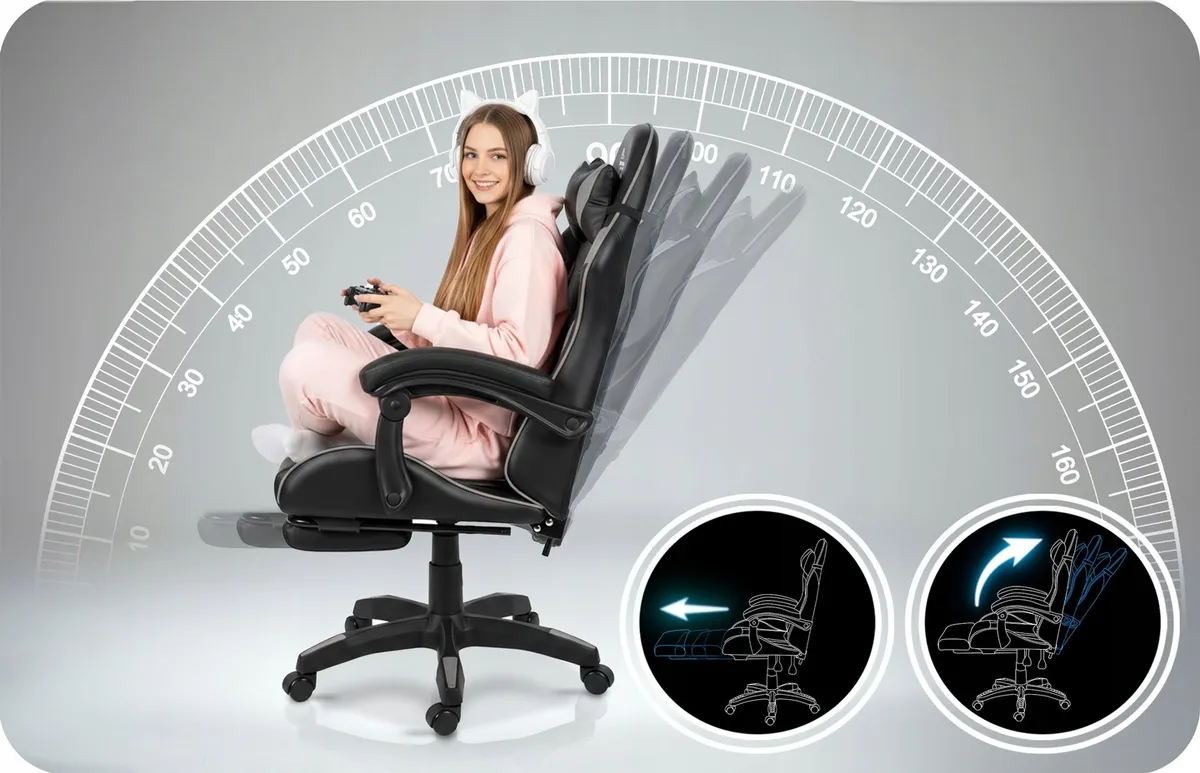 Gamer szék, Sofotel Draknor II, fekete-szürke – 5. kép