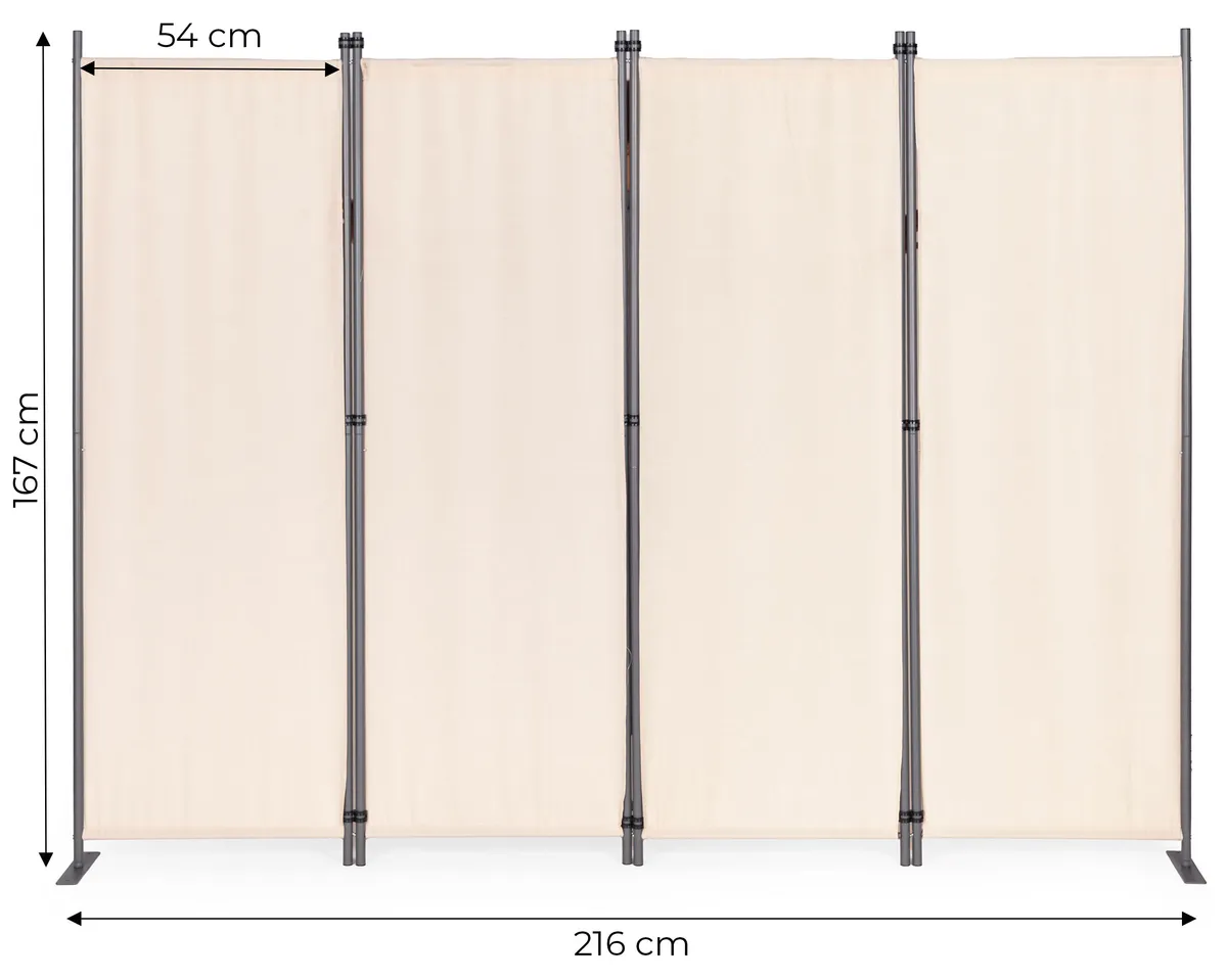 Térelválasztó paraván, MultiGarden AW-022/4TLG, bézs – 6. kép