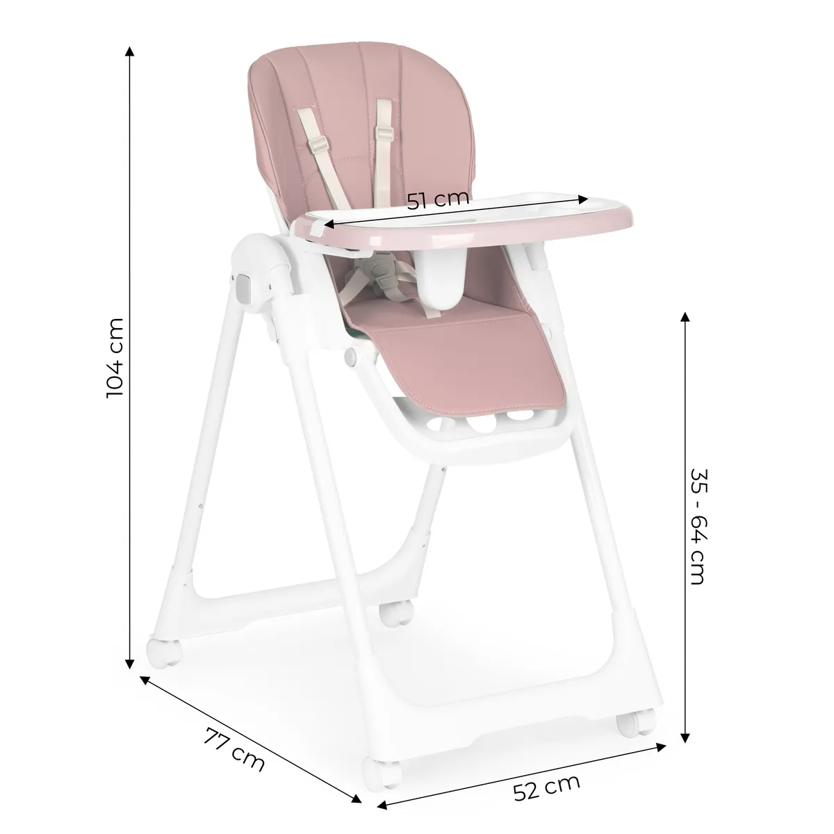 Etetőszék, ECOTOYS HA-013, rózsaszín – 7. kép Etetőszék, ECOTOYS HA-013, rózsaszín – 7. kép