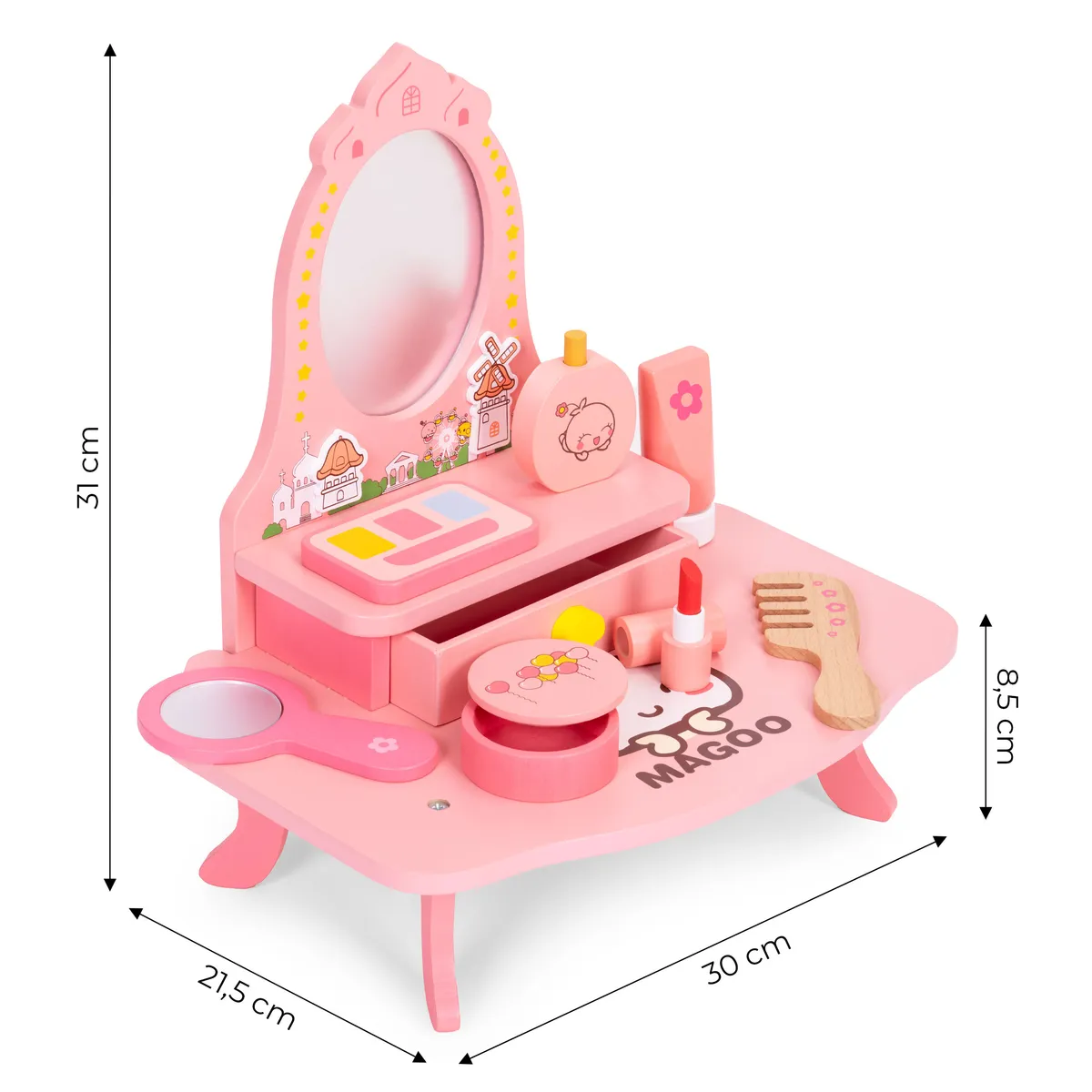 Gyerek sminkasztal, ECOTOYS HM262160, 30 x 31 x 21,5 cm – 5. kép Gyerek sminkasztal, ECOTOYS HM262160, 30 x 31 x 21,5 cm – 5. kép