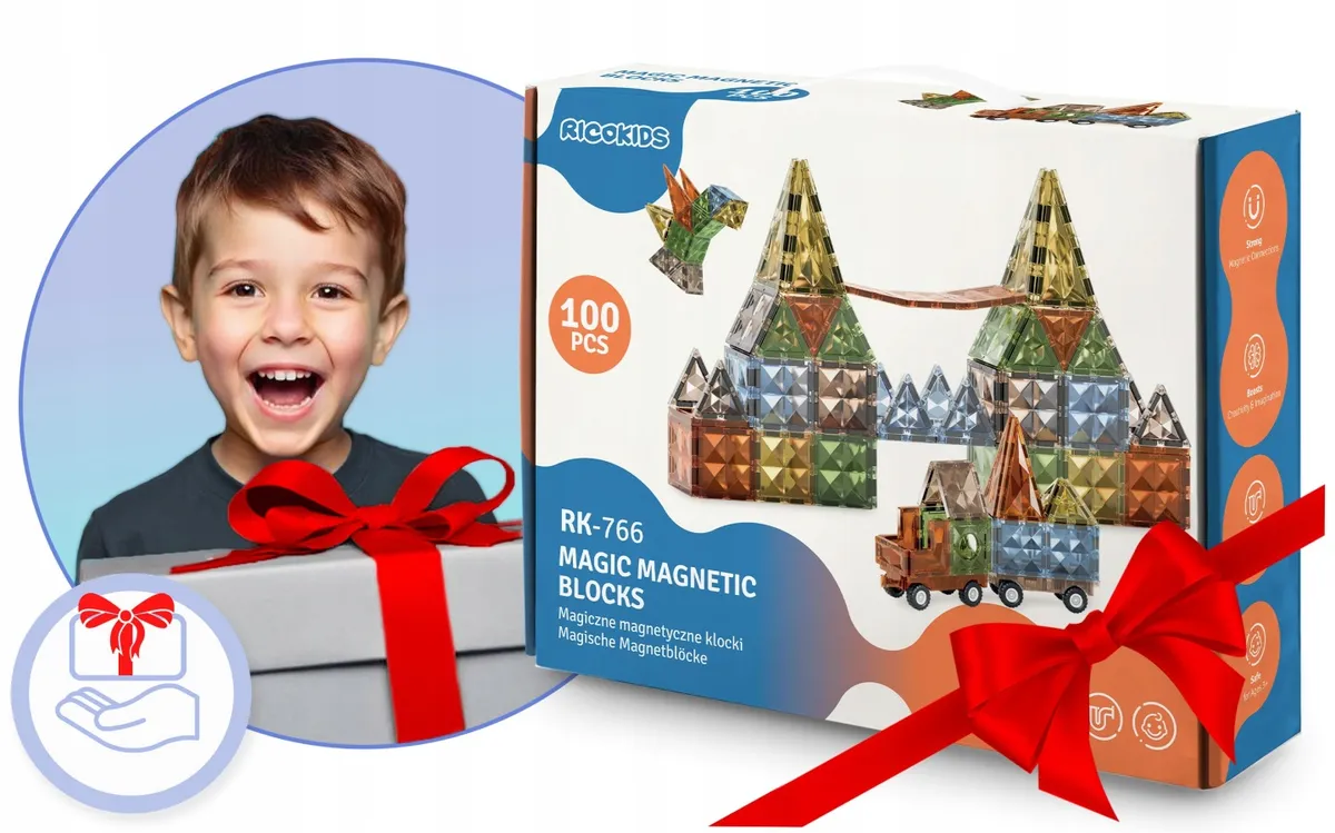 Mágneses játékkészlet, Ricokids RK-766, 100 db – 11. kép