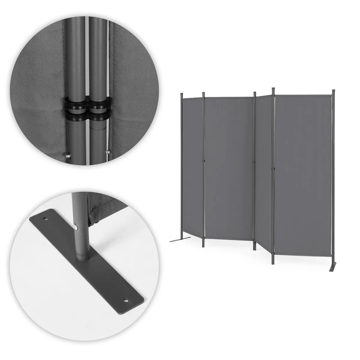 Térelválasztó paraván, MultiGarden AW-022/4TLG, szürke – 3. kép