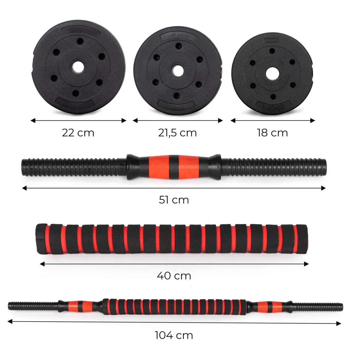 Kézisúlyzókészlet, MOVEPRO GB-SX, 2 x 20 kg (összesen 40 kg) – 6. kép