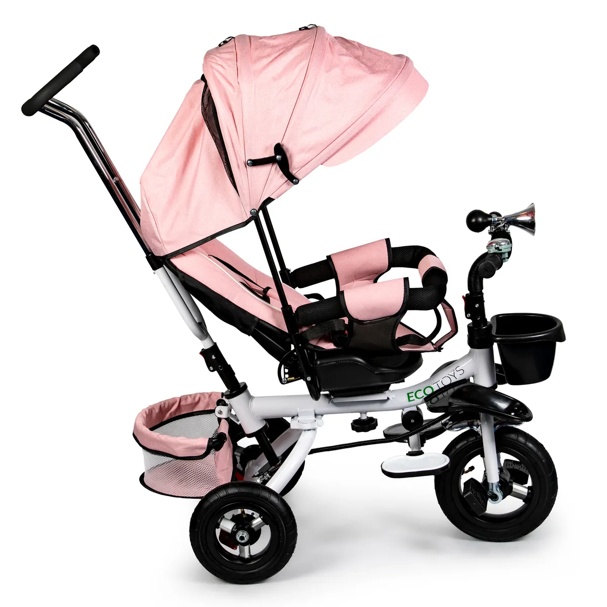 Háromkerekű tricikli, ECOTOYS JM-068-17, rózsaszín – 3. kép