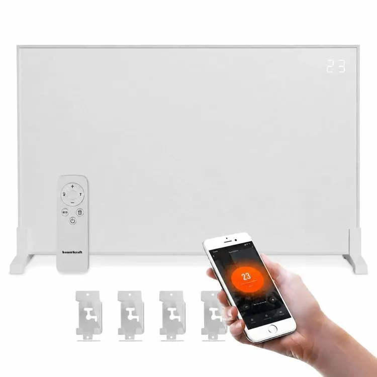 Elektromos fűtőpanel, Bauerkraft H-709, fehér – 1. kép Elektromos fűtőpanel, Bauerkraft H-709, fehér – 1. kép