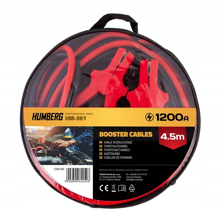Indítókábel, Humberg HM-361, 450 cm – 1. kép Indítókábel, Humberg HM-361, 450 cm – 1. kép