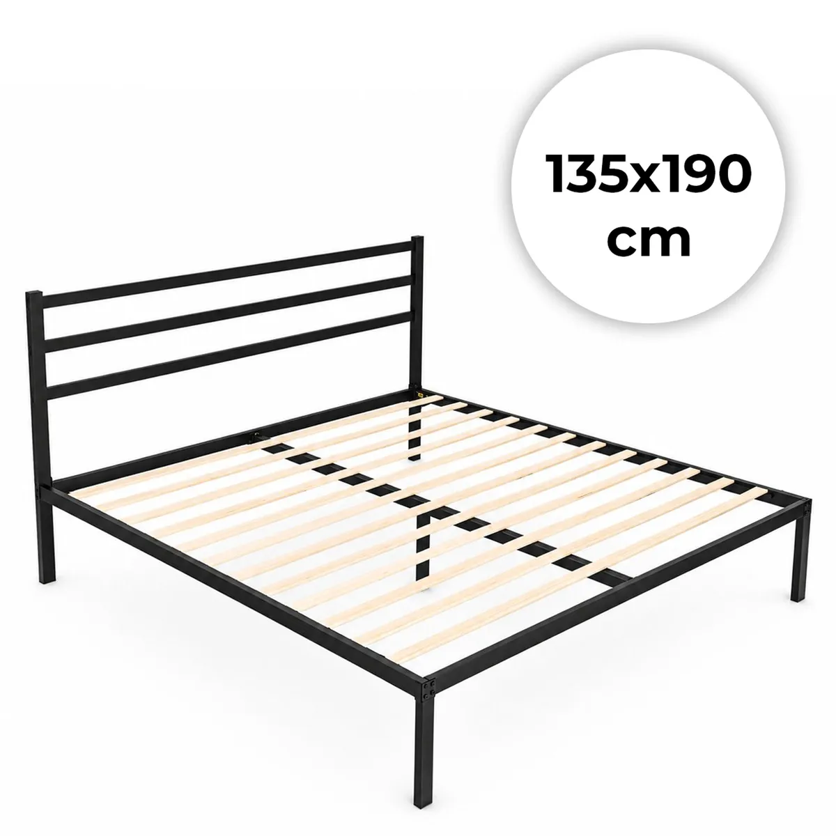 Fém ágykeret, ModernHome GIC-BFWB02, 135 x 190 cm – 1. kép