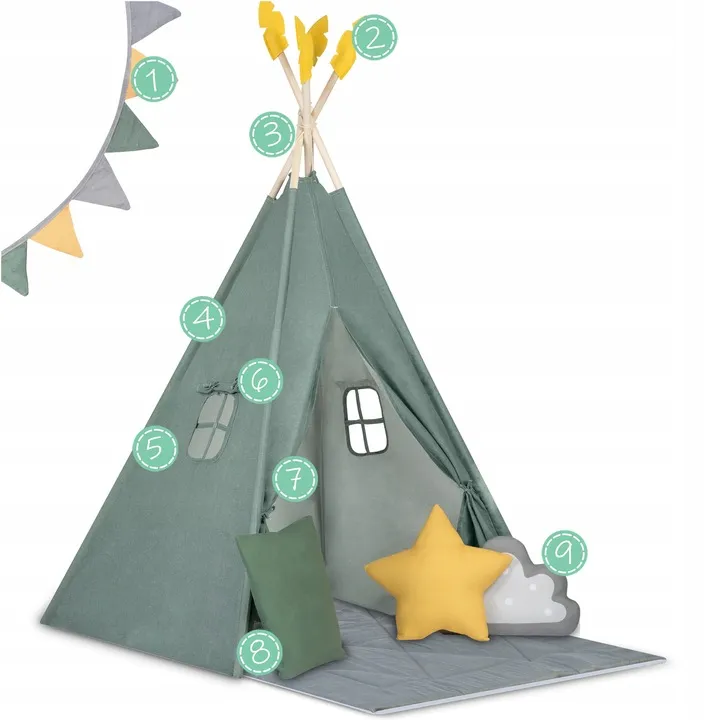 Gyereksátor, Nukido NK-406 Tipi, 116 x 116 x 165 cm – 9. kép