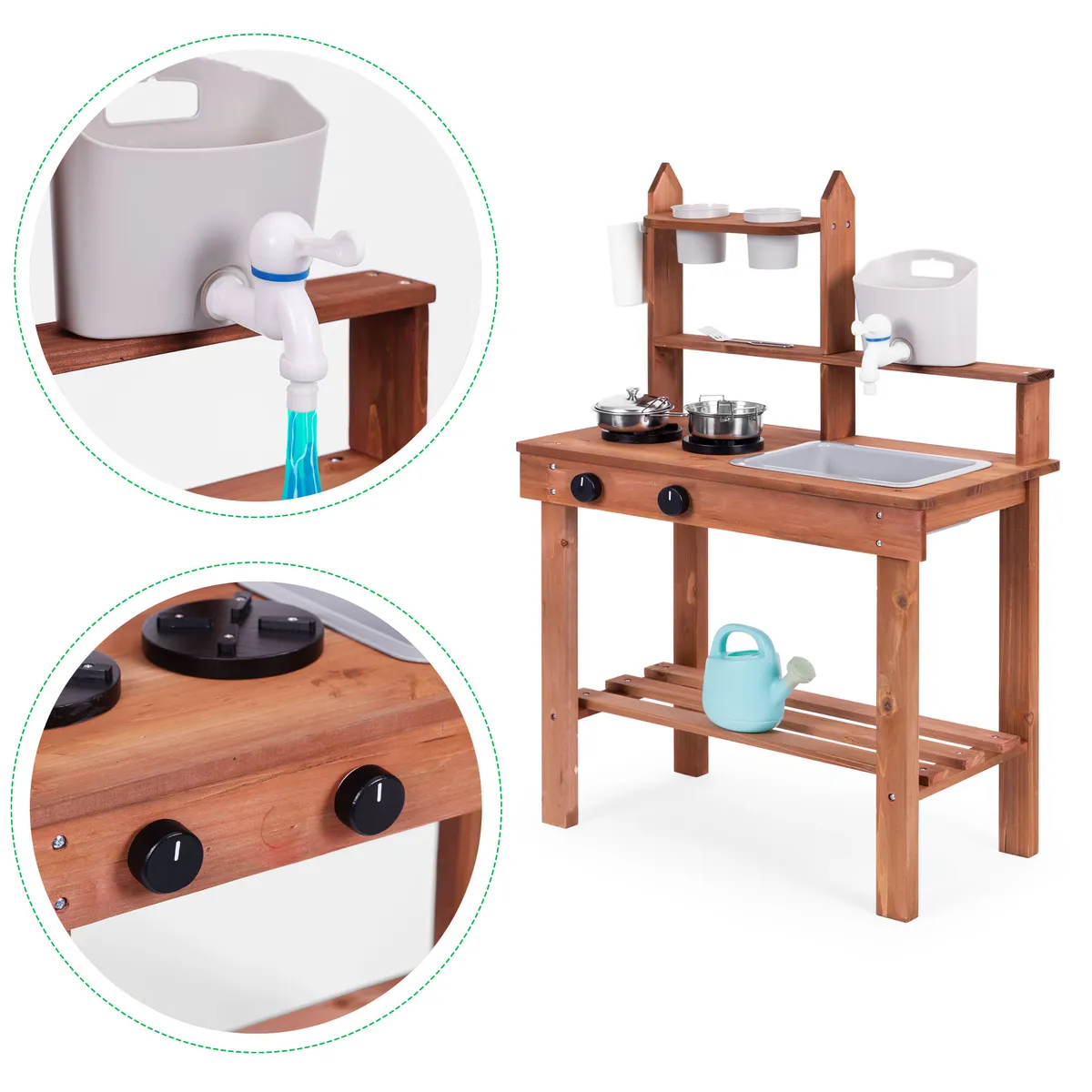 Kültéri játékkonyha, ECOTOYS TL814005, fa – 3. kép Kültéri játékkonyha, ECOTOYS TL814005, fa – 3. kép