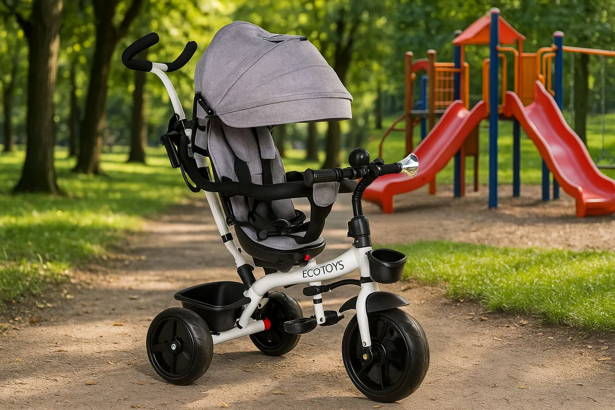Háromkerekű tricikli, ECOTOYS JM-322, szürke – 2. kép Háromkerekű tricikli, ECOTOYS JM-322, szürke – 2. kép